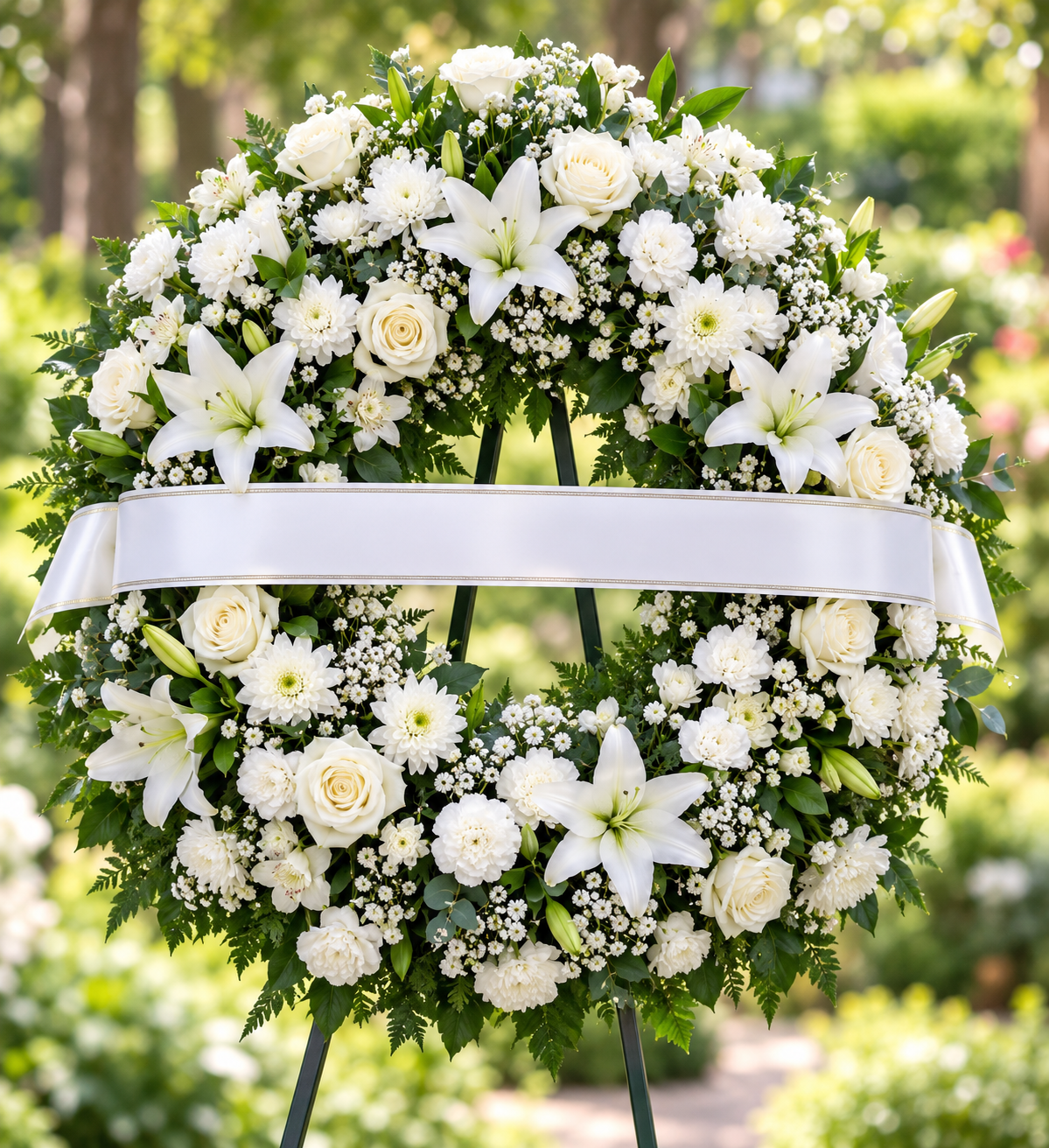 Corona funeraria blanca Pureza TZ2